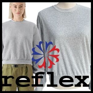 Reflex Grey Terry Crew Neck Crop Sweatshirt (L)